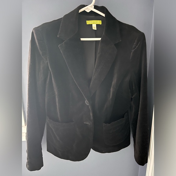 Black velvet blazer - Picture 1 of 4